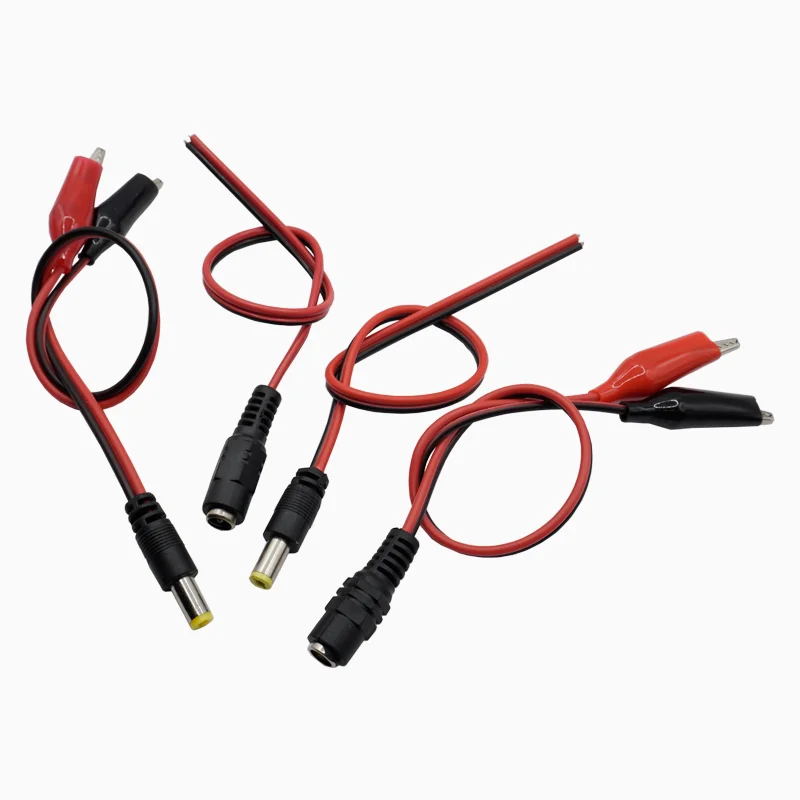 Description Picture 2 of item2pcs DC 5.5*2.1mm Male Female Jack Connector 12V Power Cable To 2 Alligator Clip Connected Voltage Wire For CCTV Camera Adapter