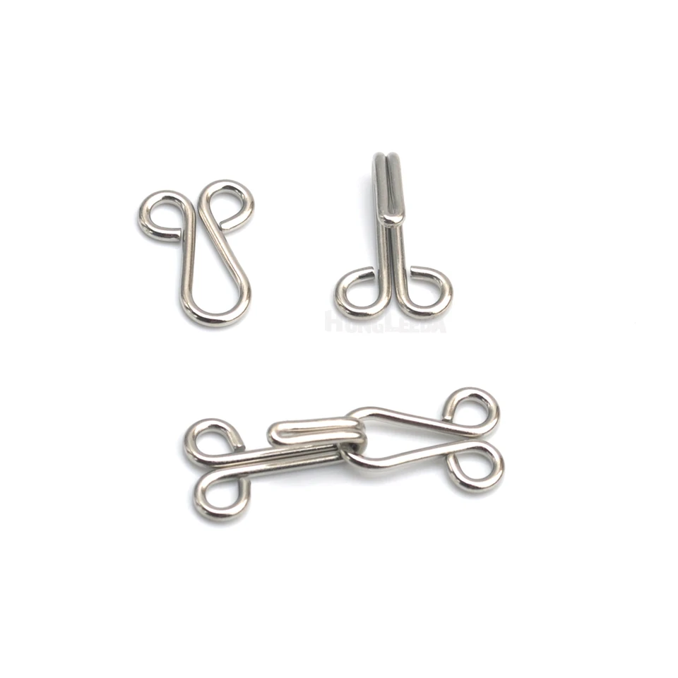 Ganchos Y Ojetes Para Costura (12 Pares) - 3 Tamaños (12.5mm, 17mm, 22mm) En Negro Y Plateado, Acero Inoxidable, Para Sujetadores, Vestidos, Faldas DIY