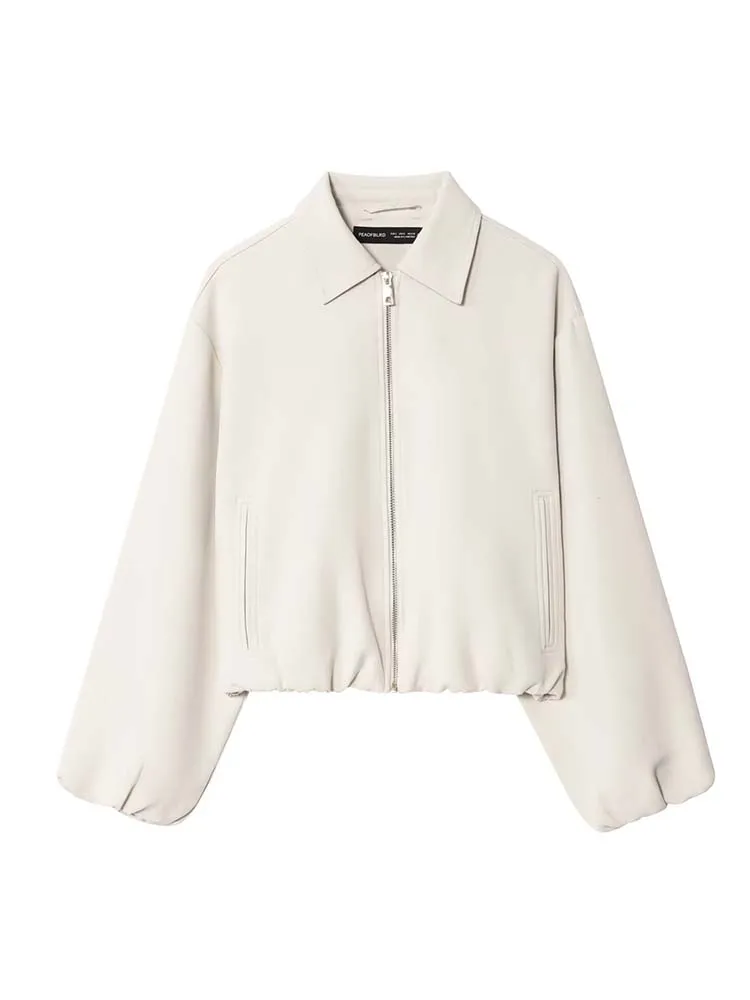 Women puffy Jacket 2025 Women's Fashion Short Coat Long Sleeve Zipper Jackets Streetwear Casual New Outerwears ﻿