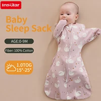 Newborn Baby Sleeping Bags Raised Hand Anti-shock Cotton Printed Sleepsacks Swaddle Blanket New Born Baby Items Baby Swaddle 1