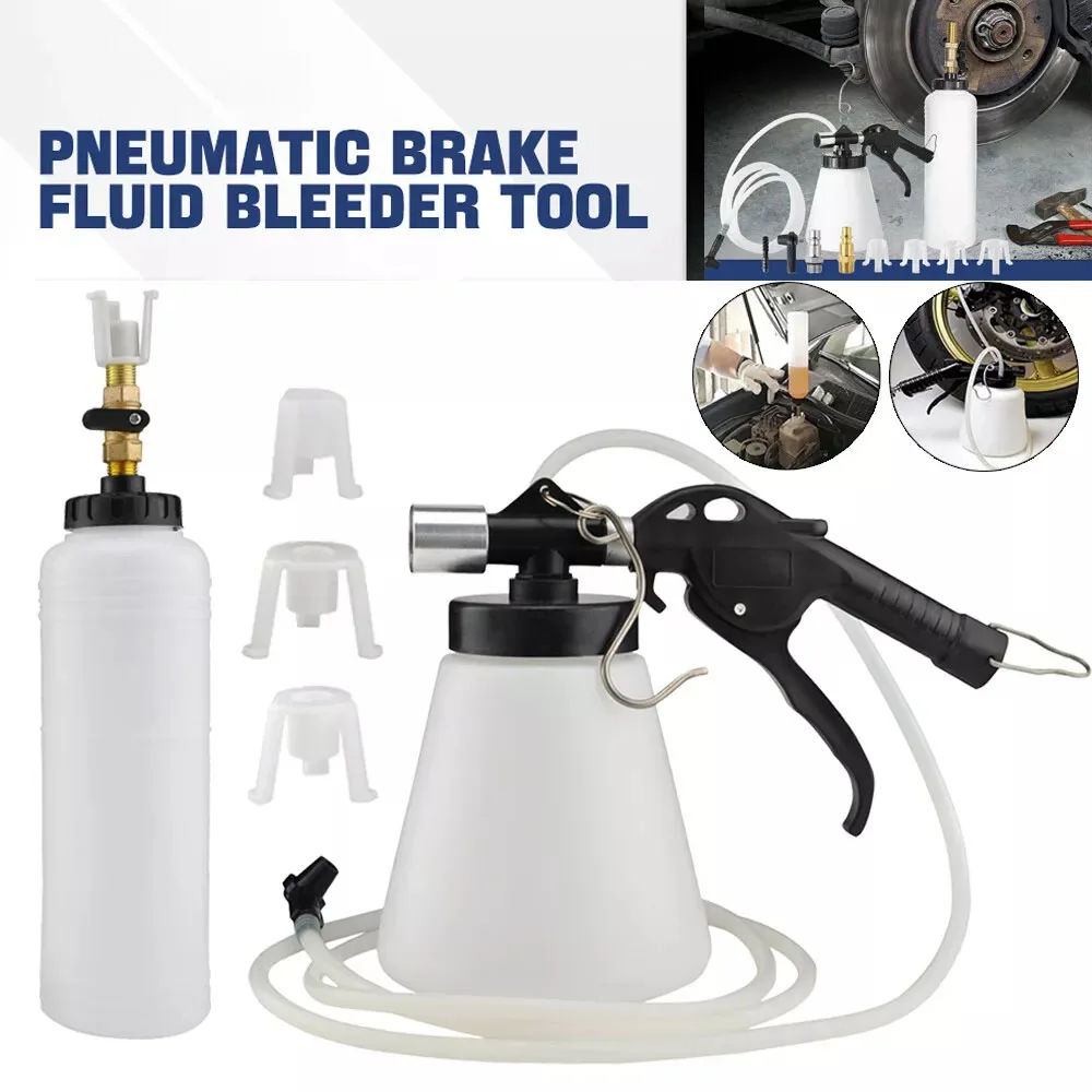 Car Brake and Clutch Bleeder Bleeding Fluid Change Kit 1.75L Pneumatic Garage Air Vacuum Pump Tool Automotive Accessories