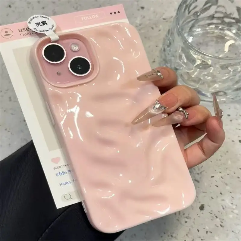 3D Luxury Silk Wavy Pattern Soft Phone Case