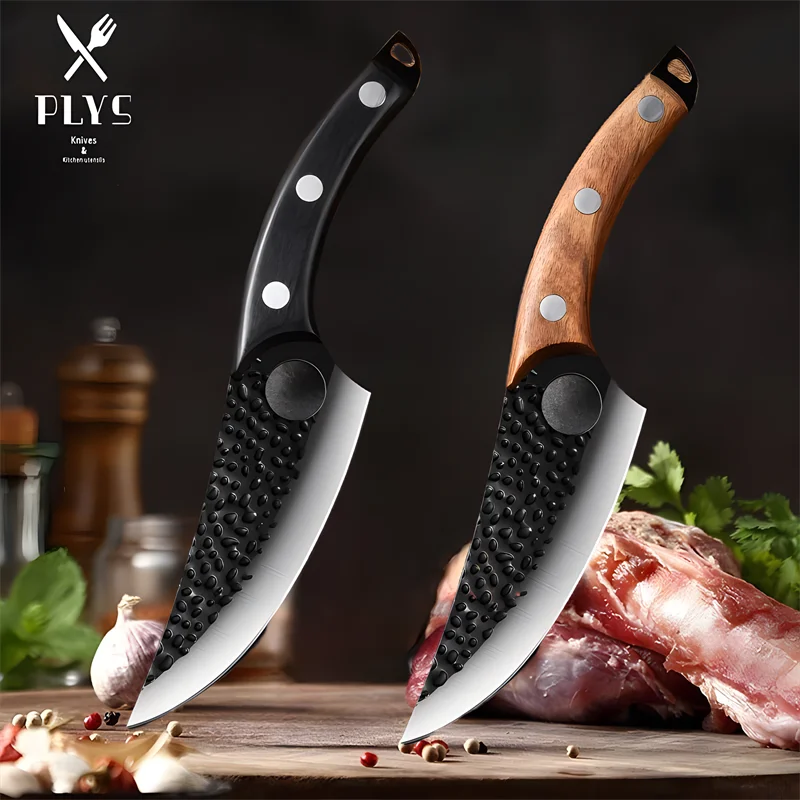 PLYS-Stainless-Steel-Kitchen-Boning-Knife-Hand-Hammered-Kitchen-Knife-Commercial-Butcher-Knife ...