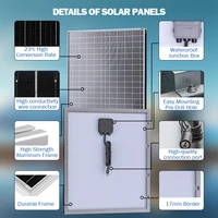 Générateur solaire compact 500W 1000W 12V, comprend un panneau solaire polycristallin et une batterie externe pour la maison, le jardin, l'extérieur et les voyages 5