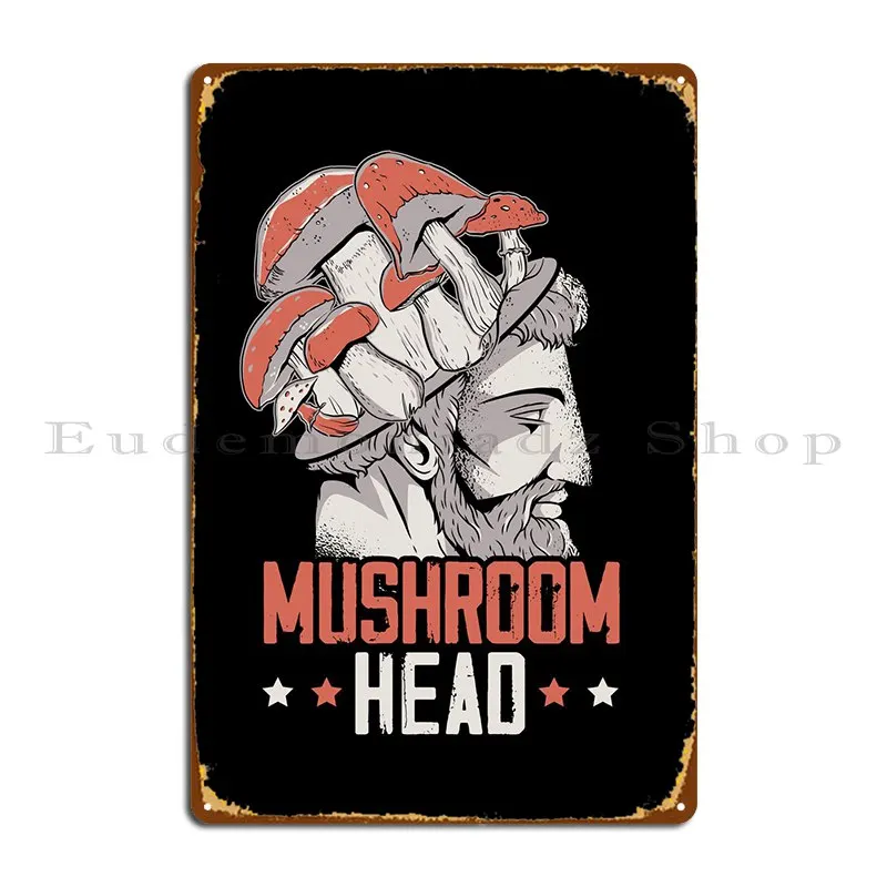 

Mushroom Head Metal Plaque Poster Rusty Wall Decor Personalized Wall Decor Garage Tin Sign Poster