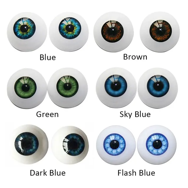 1pair 20mm 22mm 24mm Realistic Half Round Craft Accessories Acrylic DIY Eyeballs Reborn Doll Eyes BJD Mini Easy Use Simulation 1