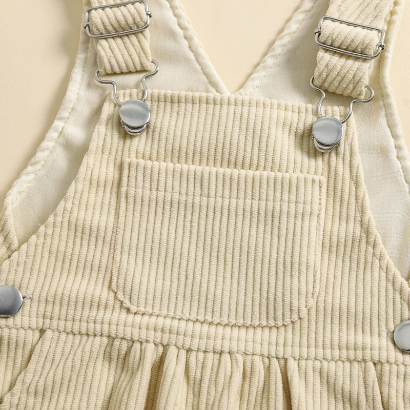 2024-07-18 Lioraitiin 3-24M Baby Girl Summer Overalls Infant Wide Leg Solid Color Jumpsuit Front Pocket Suspender Pants Outfits 4