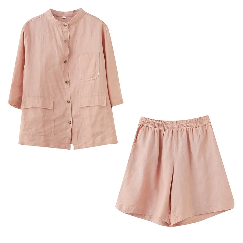Casual Solid Beach Two Piece Sets Summer Women Home Loungewear Cardigan Tops Tracksuit 2024 Ladies Workout Soft Shorts Outfits