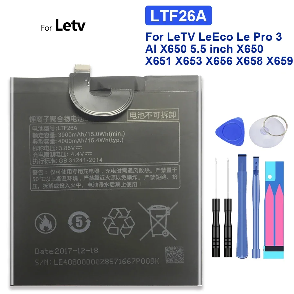 

Battery LTF26A, LTF23A For LeEco Letv Le Pro 3 Pro3 X720 X722 X728 AI Edition LEX650 LEX651 LEX652 LEX653 LEX656 LEX657