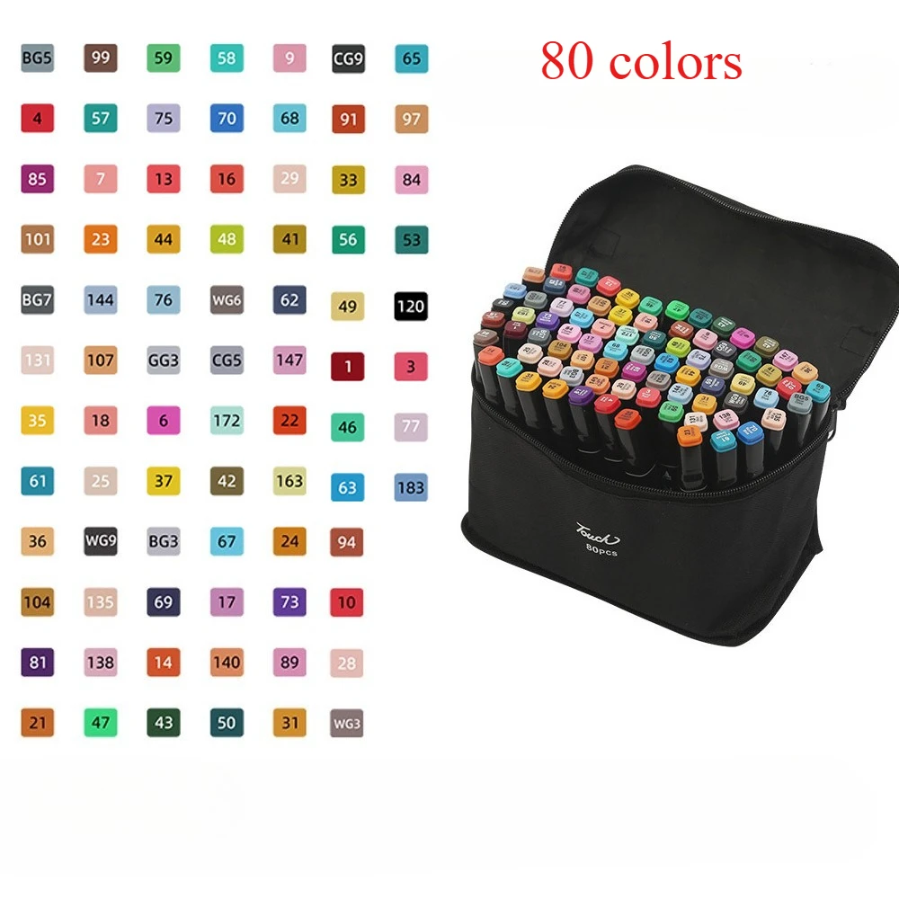 24/48/80 لون الزيتية أقلام تلوين مجموعة للرسم برأس...