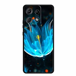 Charming Cat Design Soft TPU Silicone Phone Case - Painted Back Cover for Motorola Moto Edge 50 Pro 5G 2024 (H04.CH.56)