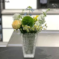Bright Crystal Vase Terrarium Decor Transparent Glass Flower Pots Decorative Flower Arrangement Desk Decoration Hydroponics Vase 2