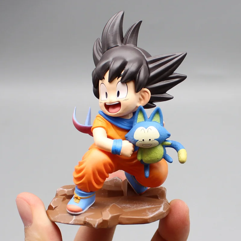 9cm Dragon Ball Gk Childhood Son Goku Anime Figures Embrace Poole Attendant Kawaii Model Statue Desktop Decoration Kids Toy Gift - Bilde 6