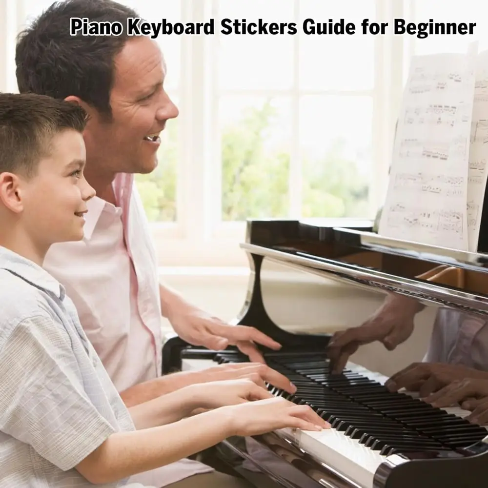 Replacement Removable Piano Training Stickers Transparent Reusable Keyboard Note Sticker Musical Supplies Piano Key Decal