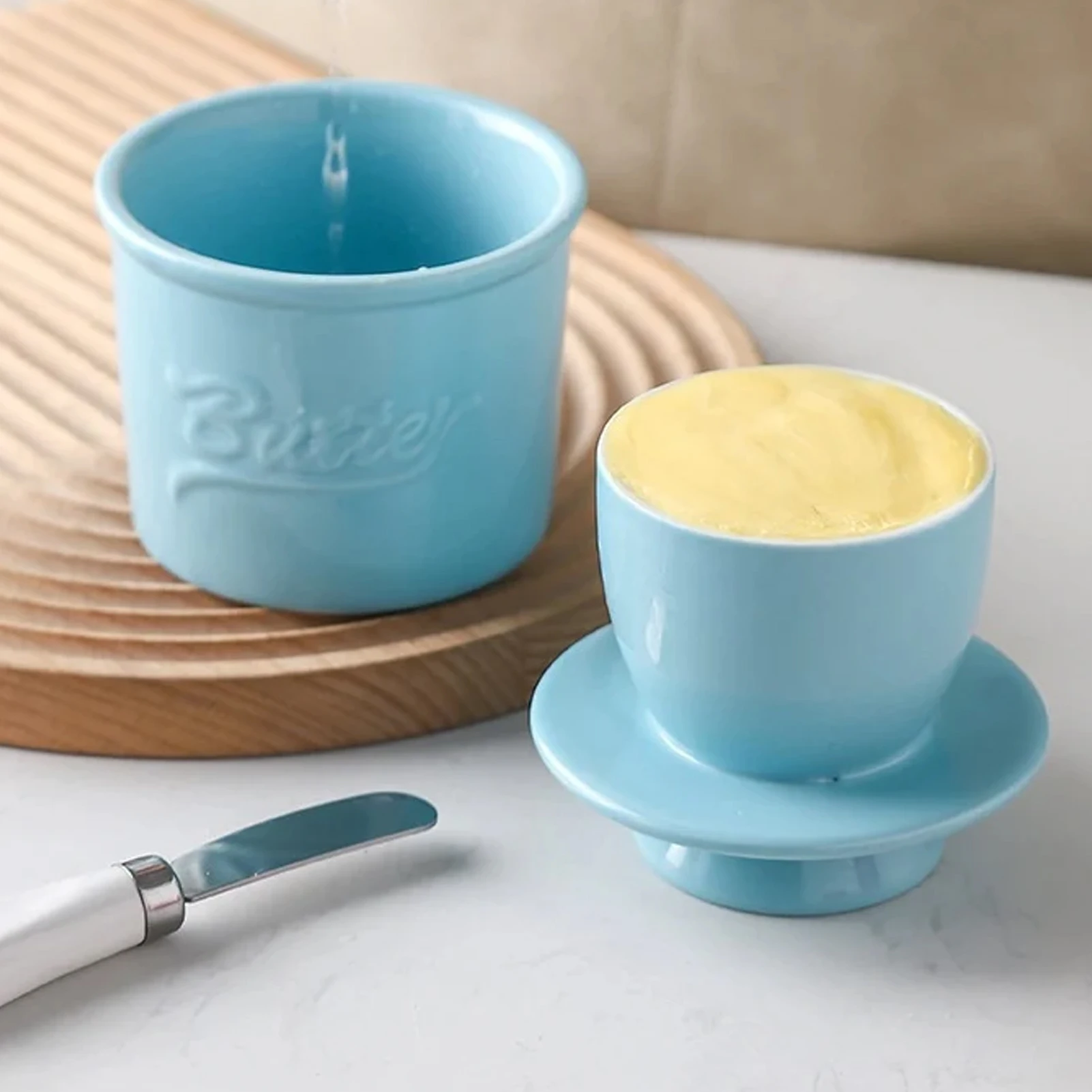 Ceramic Butter Storage Jar Exquisite Cheese Bowl With Lid Household Baking Storage Container For Butter Cheese Milk Honey butter storage box