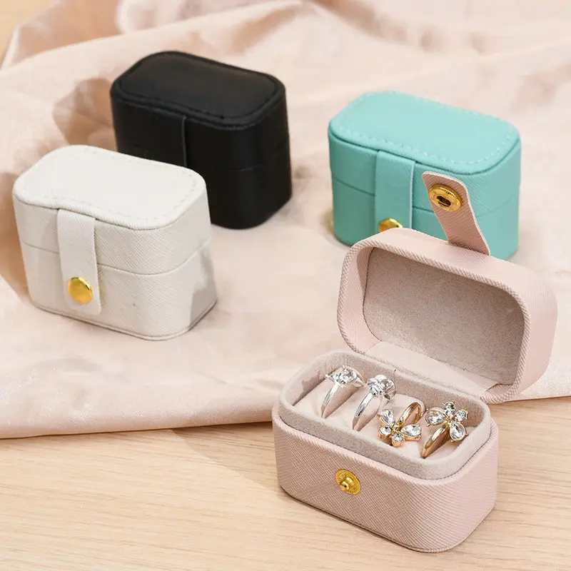 

Mini Jewelry Box Organizer Display Travel Jewelry Case Leather Portable Earing Necklace Ring Bracelet Pendant Gift Packaging Box