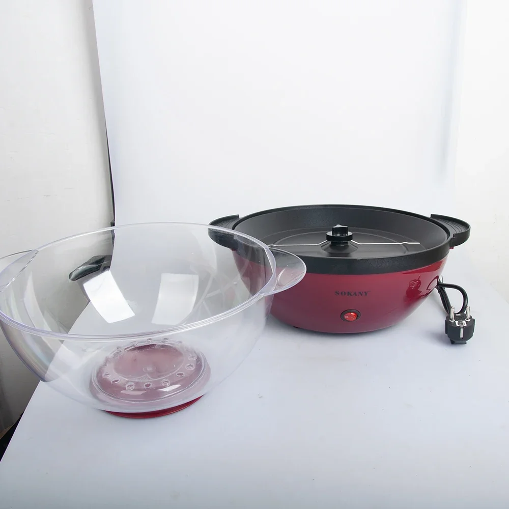 Houselin Popcorn Machine Electric Hot Oil Large Lid Convenient Nesting Storage