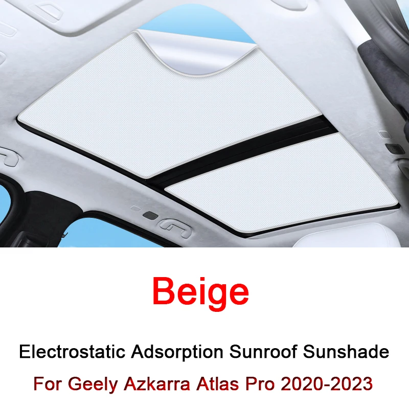 

For Geely Azkarra Atlas Pro 2020-2023 Electrostatic Adsorption Car Roof Sunshade Skylight Blind Shading Windshield Sunroof Cover