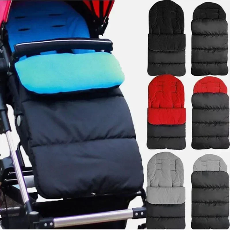 Stroller Sleeping Bag Universal Stroller Winter Sleeping Bag Kids Warm Windproof Footmuff Cover Blanket Toes Buggy Seat Cushion Newborn Accessories