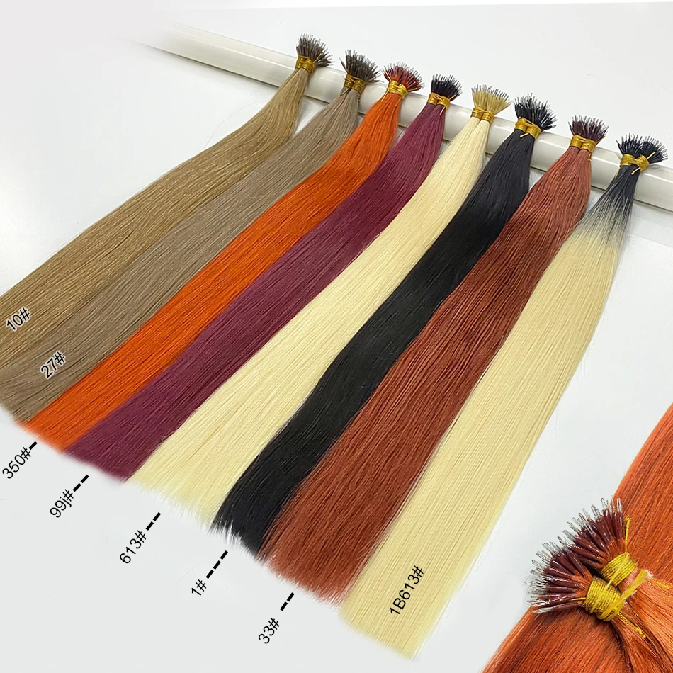 Straight Nano Ring Human Hair Extension 50/100/300 Strands Human Remy Hair Extensions Microlink Capsule Keratin Fusion Hair 3