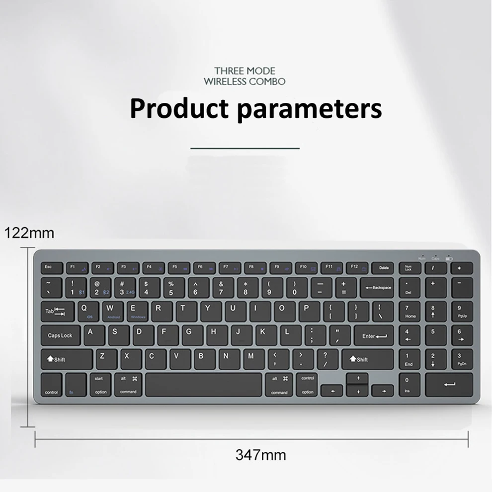 Jomaa Teclado Bluetooth Mouse Combo Recarregável 2.4g Mouse Teclado sem Fio Conjunto para Windows pc Portátil Gamer Ratos Ergonômicos - Imagem 5