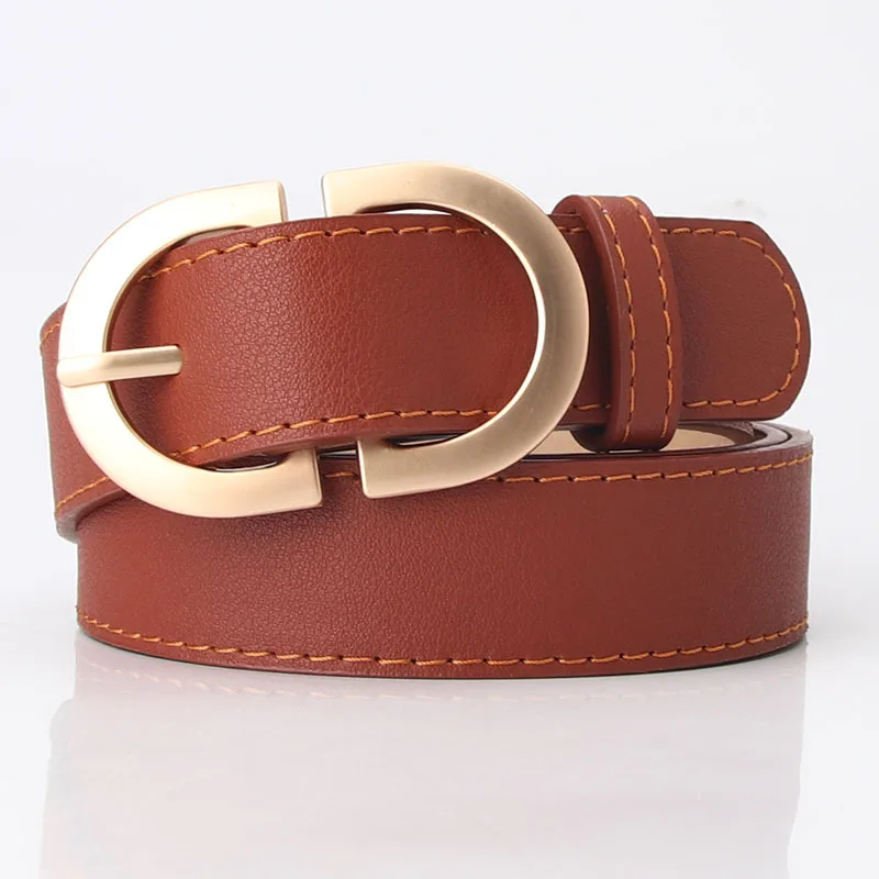 

New Women Fashion Leather Belt Buckle Belts Women and men Waist Belt Thin Black Buckle Leather Belt D15