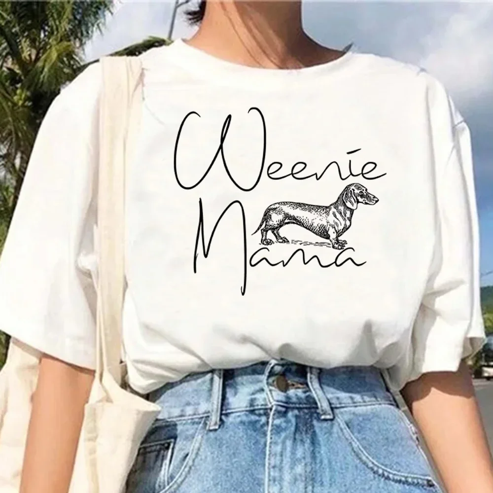 

Funny Sausage Dog Graphic Women T Shirt Japanese Cartoon Print Streetwear Top Harajuku Casual Round Neck Short Sleeve Unisex