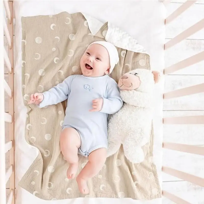 N1HB Wrap Blanket for Infants Soft & Comfortable Swaddles Wrap with Dotted Backing