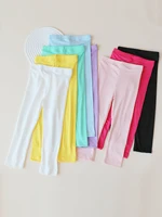 Pantalons pour filles, leggings élastiques doux pour enfants, couleur bonbon, pantalon skinny pour filles, pantalon uni pour enfants de 2 à 12 ans, vêtements de tous les jours 3
