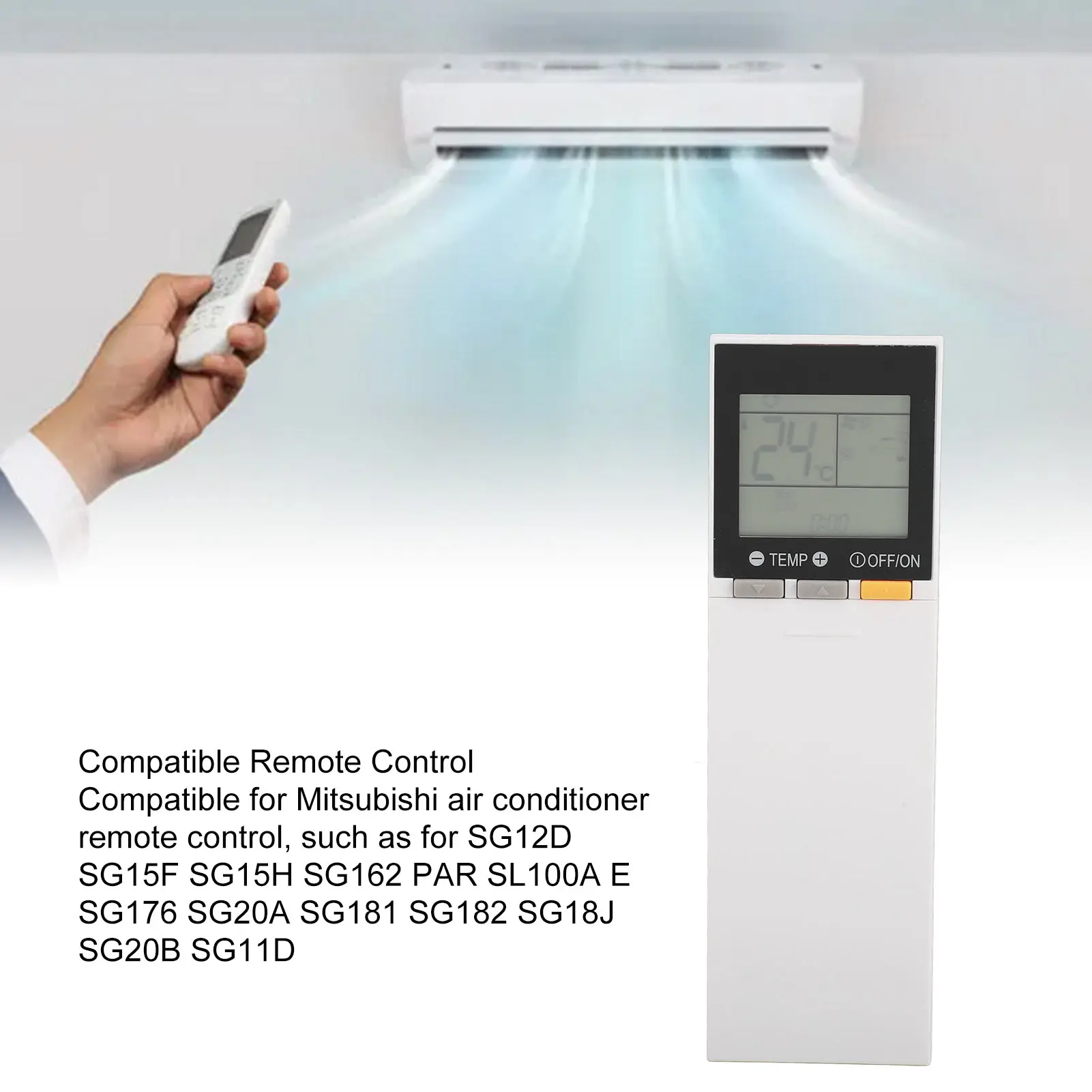 Control Remoto de Aire Acondicionado ANGGREK SG10B Con Batería Pantalla