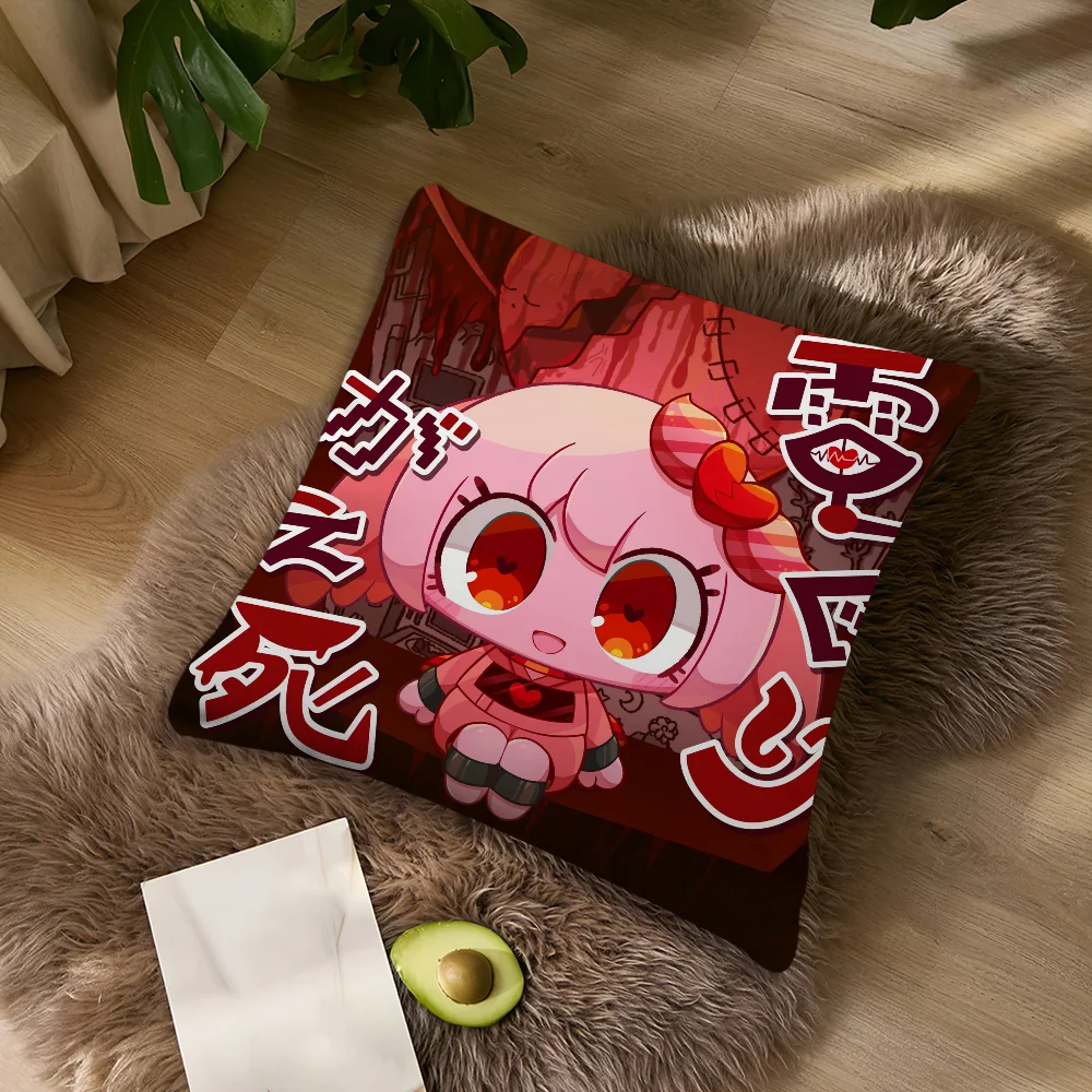 Kawaii Music-Themed Decorative Pillow Case