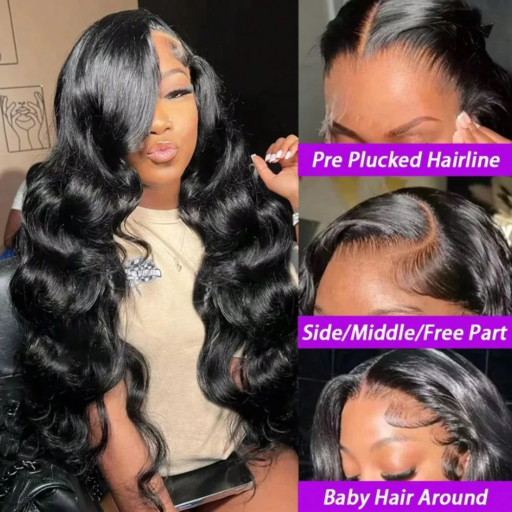 30 Inch Hedy Wear and Go Glueless Wigs Human Hair Pre Plucked Pre Cut HD Lace No Glue Body Wave Lace Front Wigs for Black Women