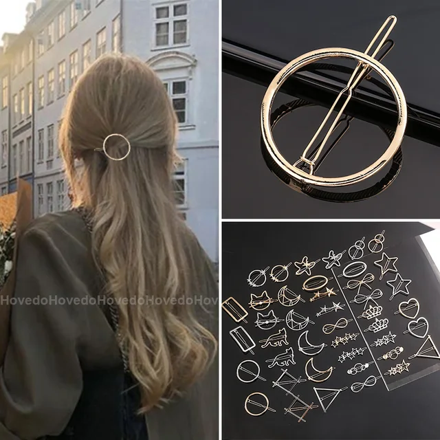 Chic Metal Geometric Hair Clip: A Fashionable Statement Piece for Women and Girls
