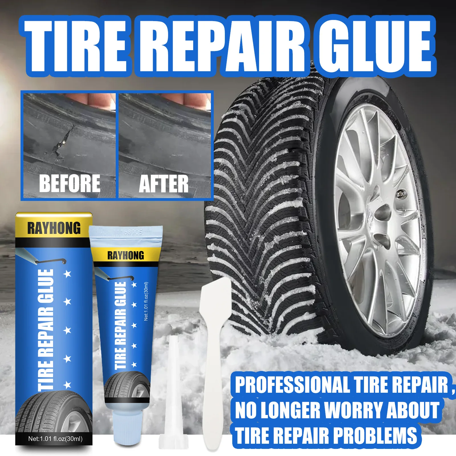 480 Black Super Glue Car Rubber Repair Tire Glue Resist Peeling Impact  Resistant Moisture Heat Fill Gap - AliExpress