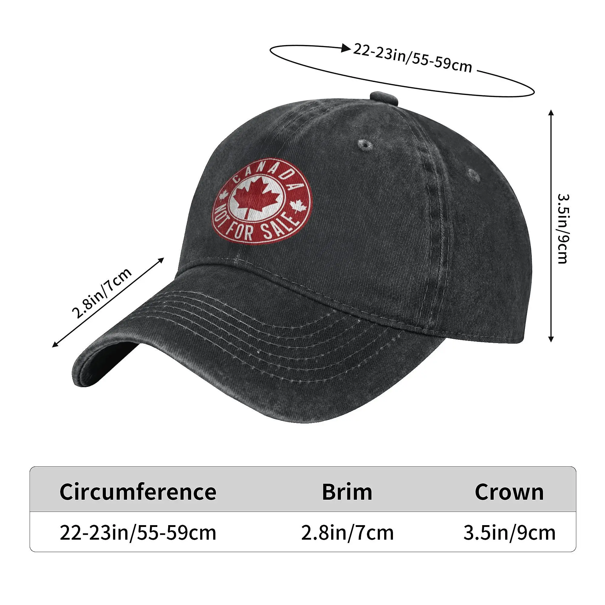 Canada Not For Sale Baseball Cap Vintage Distressed Denim Washed Maple Leaf Proud Canadians Snapback Cap Outdoor Travel Gift Hat 3