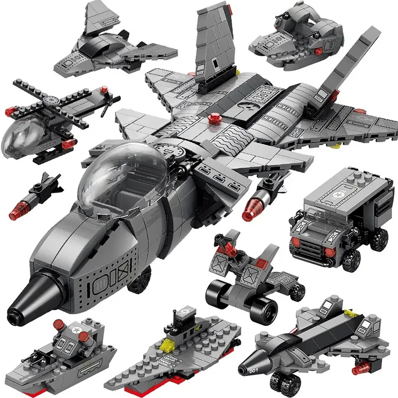 Military Series J-20 Stealth Fighter Building Blocks Air Force Model City Archit