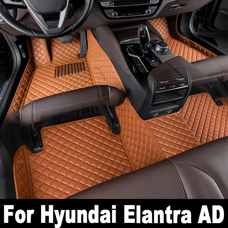 

Car Floor Mats For Hyundai Elantra Avante AD MK6 2017~2020 Luxury Leather Mat Auto Carpet Rug Set Interior Parts Car Accessories