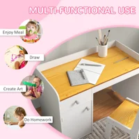 Bureau pour enfants Zonekiz Bureau pour enfants avec chaise blanche et naturelle 5