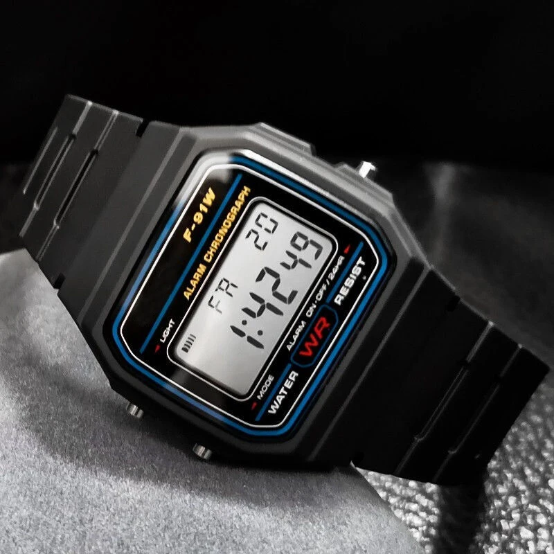 F91W Orologi Da Polso Digitali Per Uomo Donna Sveglia Multifunzione Orologio Da Polso Orologio Da Polso In Silicone Led Cronometro Orologi
