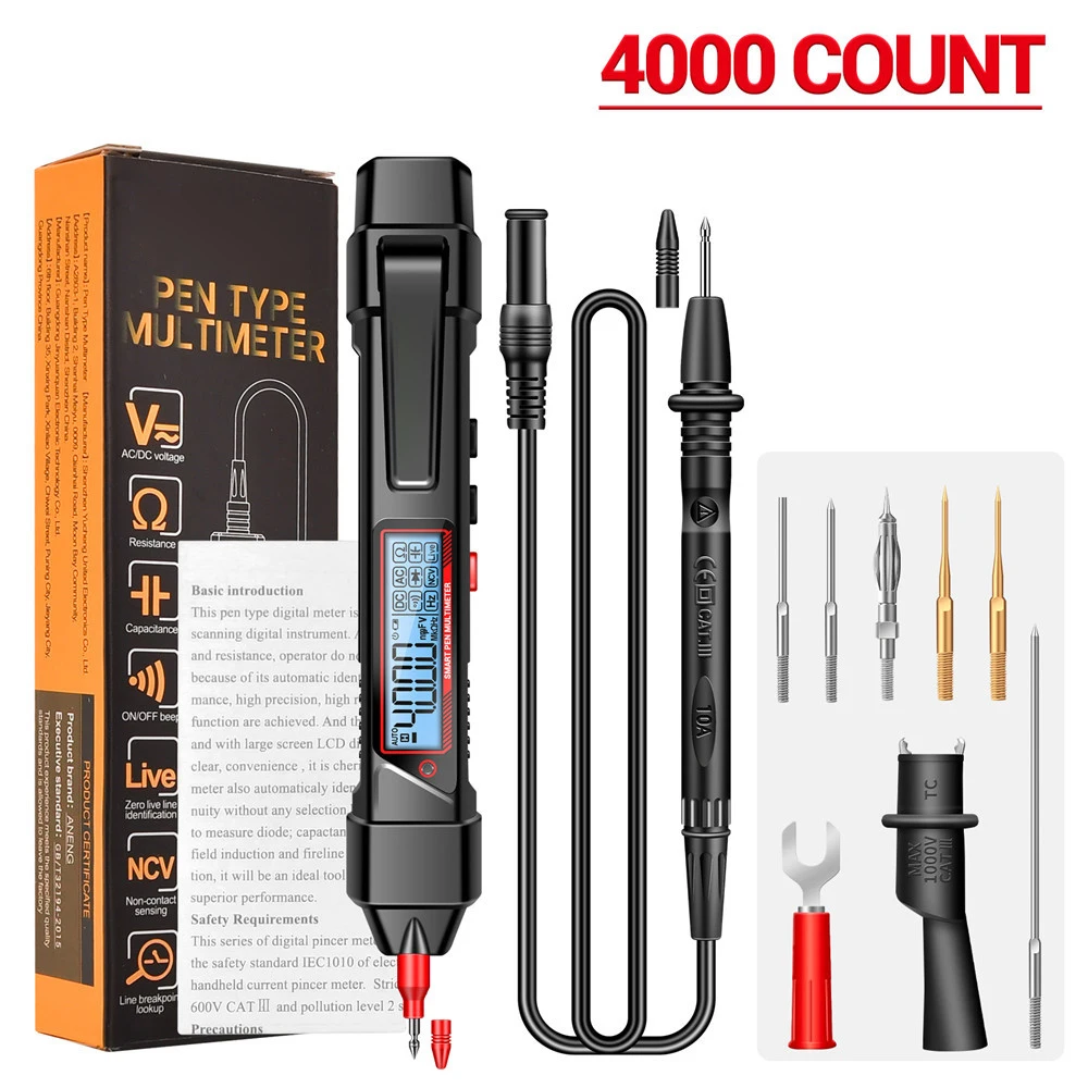 

4000 Counts Multifunctional Pen Multimetro Detections Pen RMS Meter Multimeters Pen AC/DC Voltage Instant Testers Detector Tools
