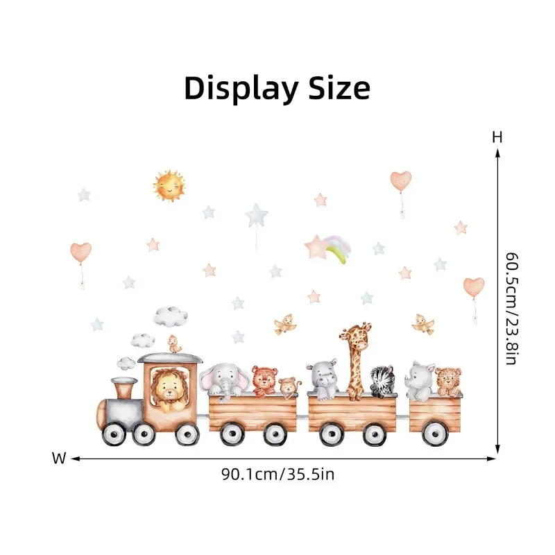 Adventure Training Animal Wall Decals Cartoon World Tour Stickers for Kids Bedroom Kindergarten School Nursery Classroom Decor