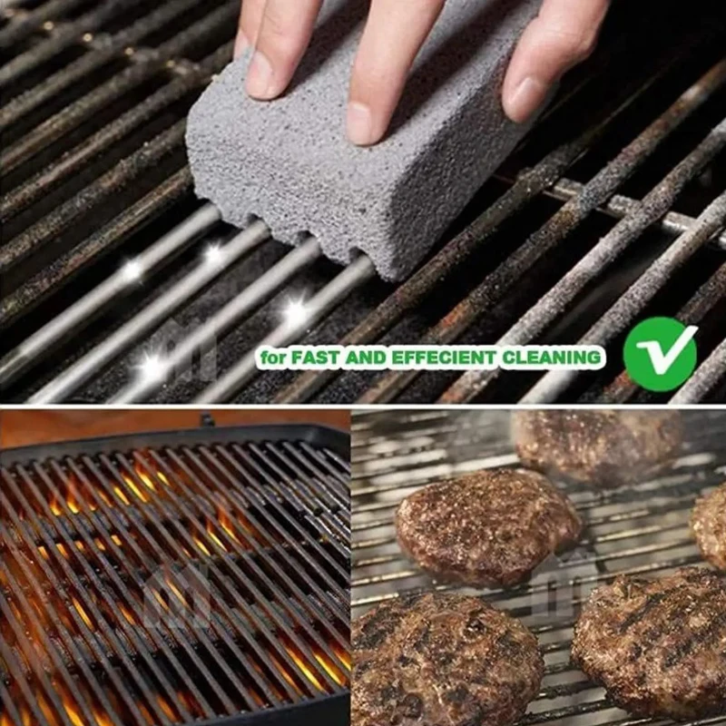 Home Outdoor Barbecue Cleaning Brick Baking Tray Tool Heat-resistant Cleaning Brick Baking Tray Floating Stone Brush