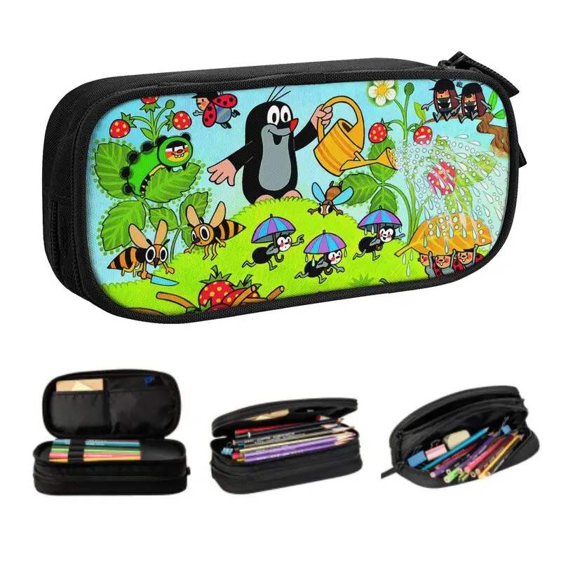 

Customized Cute Happy Mole Krtek Kawaii Pencil Case Girls Boys Large Capacity Cartoon Little Maulwurf Pencil Box School Supplies
