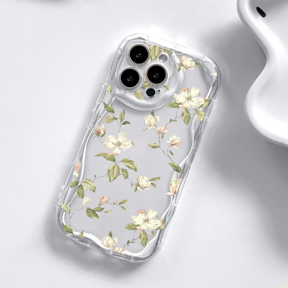 Summer Fruit Lemon Flower 3D Clear Wave Soft Phone Case