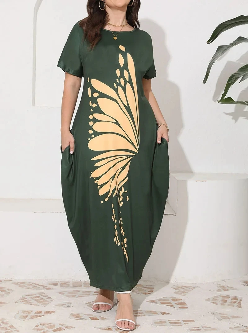 2024 Spring and Summer New Women's Ins Style European Casual Round Neck Women's Dress Temperament Commuting Hot Gold Dresses