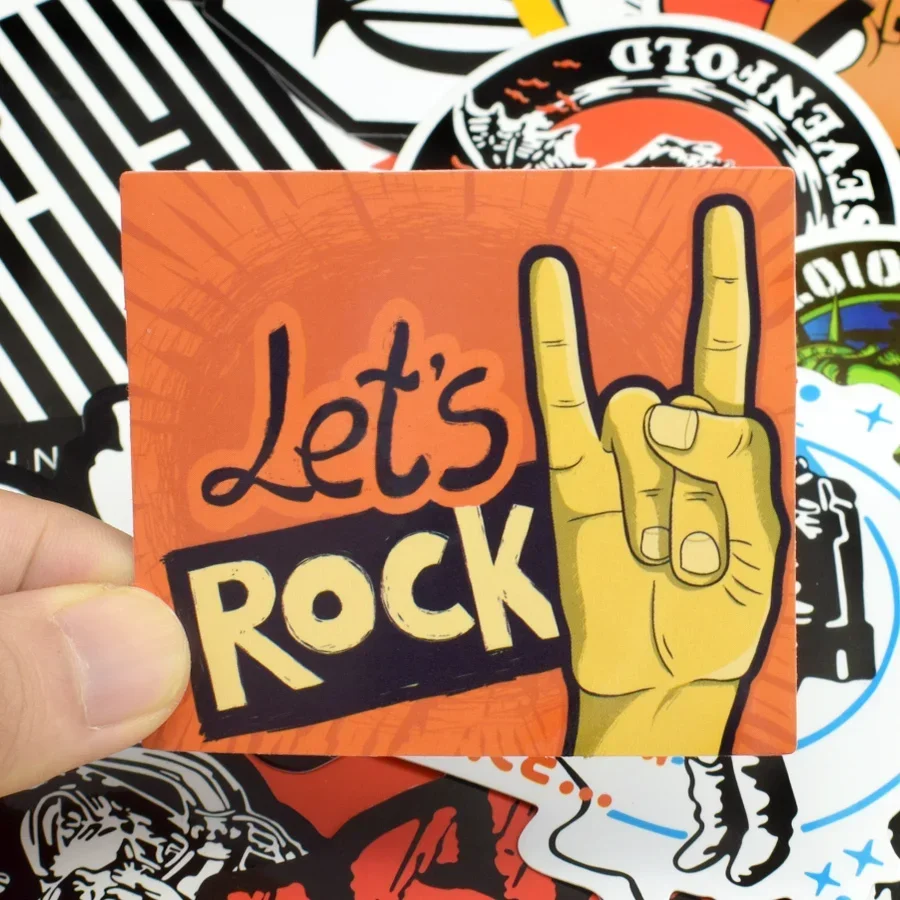 100 Pcs Retro Rock Band Stickers Muziek Graffiti Waterdichte Sticker Sticker Om Diy Gitaar Bas Laptop Koffer Skateboard Auto Motor
