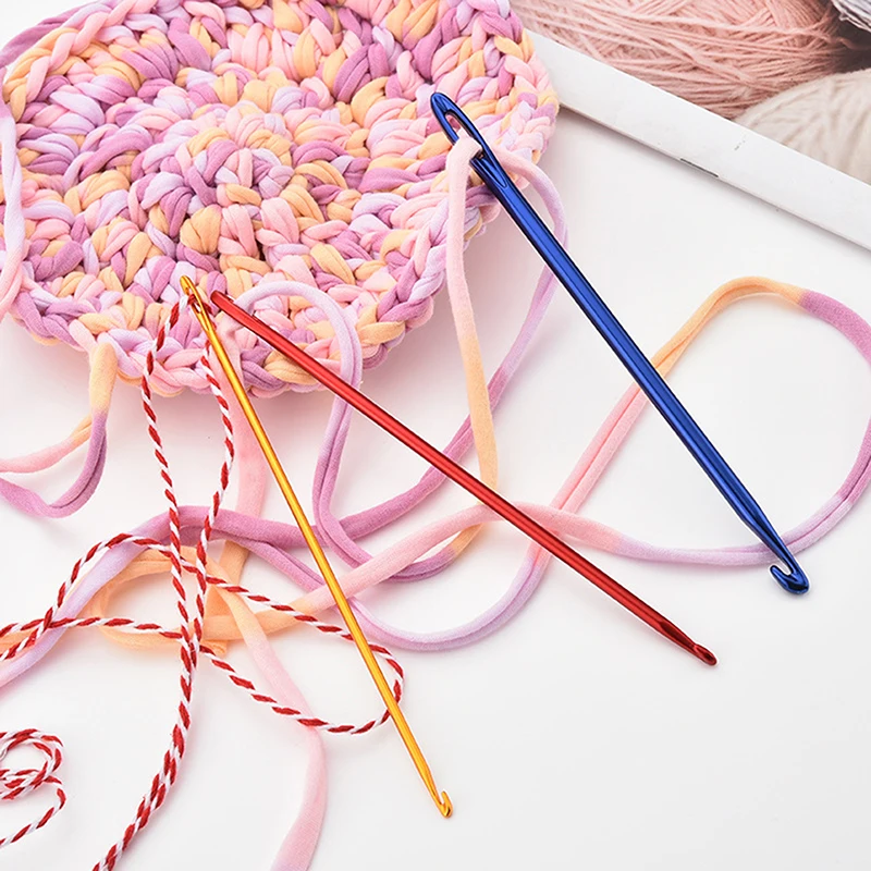 아일렛이 달린 알루미늄 크로셰 후크, 뜨게 바느질 바늘, DIY 공예, 핸드 뜨게 도구, 3 팩