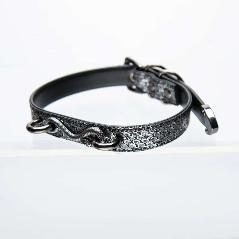Sexy CollarSMGun Black Snakeskin Pattern Niche Original Snake Accessories Collar Subculture Gothic Hot Product