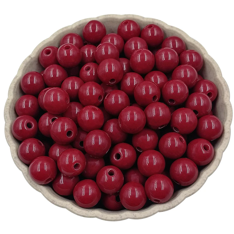 Set of 40 Solid Color 8mm Round Beads
