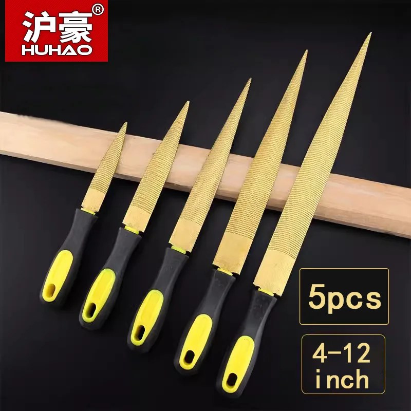 HUHAO15pscWoodRaspFilewithRubberHandle6to12InchCoarseTeeth